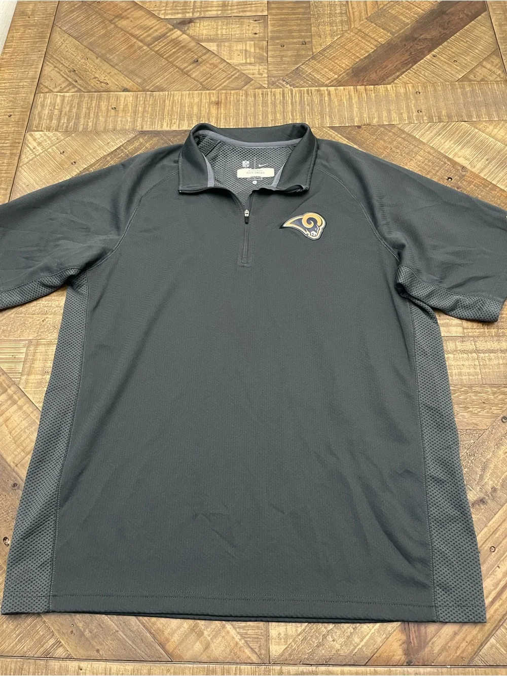 Nike St. Louis Rams Rich Snead gray & black quarter zip polo shirt